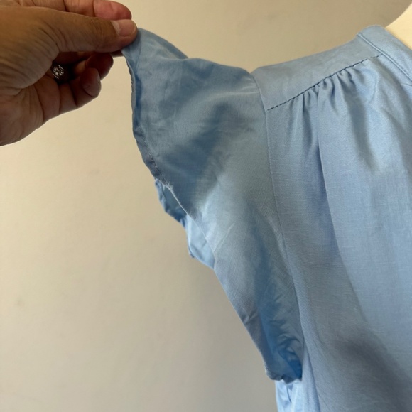 Ever New Melbourne Rahnee Frill Sky Blue Flutter Sleeve Mini Dress SZ 10 - Picture 4 of 13